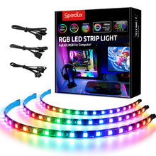 Load image into Gallery viewer, Addressable RGB  PC LED Strip Lights with 5V 3Pin RGB Header, 3PCS 63LEDS
