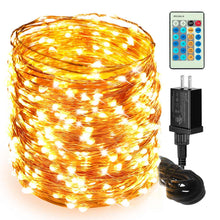 Load image into Gallery viewer, Christmas Fairy Lights, 165FT 500LED Outdoor Plug In Fairy Lights with remote, Waterproof UL Listed Warm White Copper Starry Lights for House, Garden, Festival Decor
