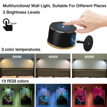 Load image into Gallery viewer, LED Magnetic Wall Light(2Pack) Rechargeable Cordless Dimming Wall Scones , 360° Rotating, LED Wall Lamp with Remote for Reading Studying Living Room Ambient Decor
