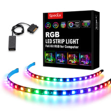Load image into Gallery viewer, Addressable RGB PC LED Strip Lights with 5V 3Pin RGB Header and Controller, 2PCS 42LEDS
