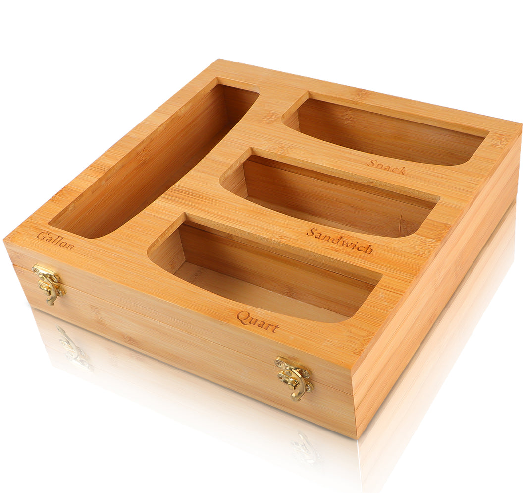 Nifty Solutions Bamboo Tea Box | 8 Compartment Tea Bag Storage | Stores up  to 200