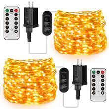 Load image into Gallery viewer, Speclux LED Fairy String Lights 2 Pack, 99ft 30M 300 LED Dimmable Outdoor Starry String Light, Warm White 8 Mode Copper Wire with Remote Control for Garden Room Patio Christmas Party Wedding Decor
